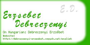 erzsebet debreczenyi business card